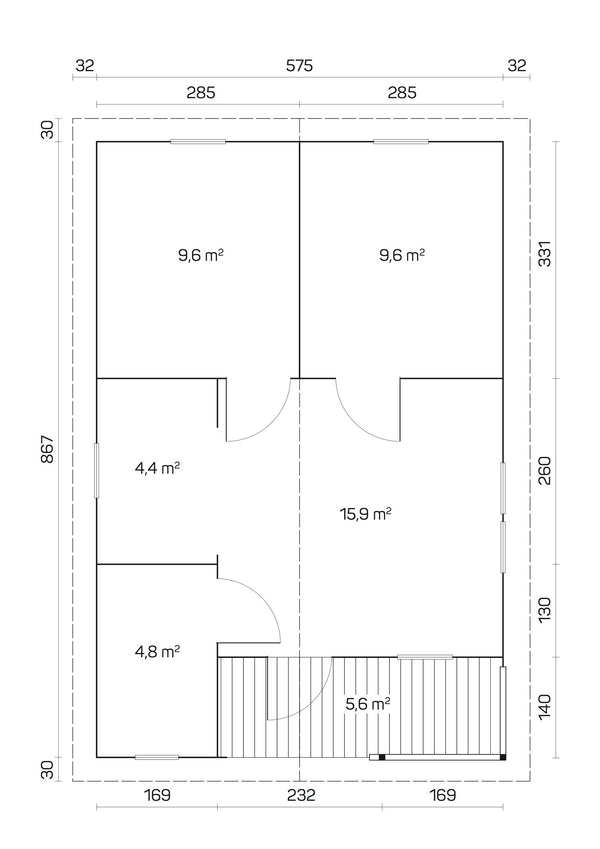 ALMERIA B 6.0x8.9m Log Cabin