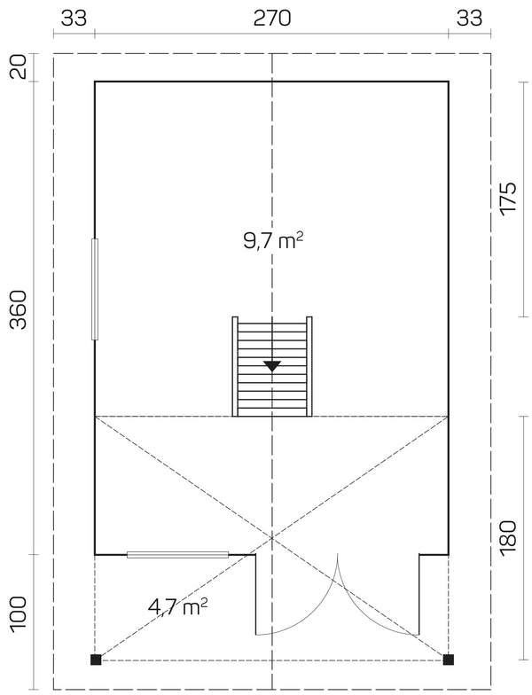 BUNKIE 2.9x3.8m Log Cabin