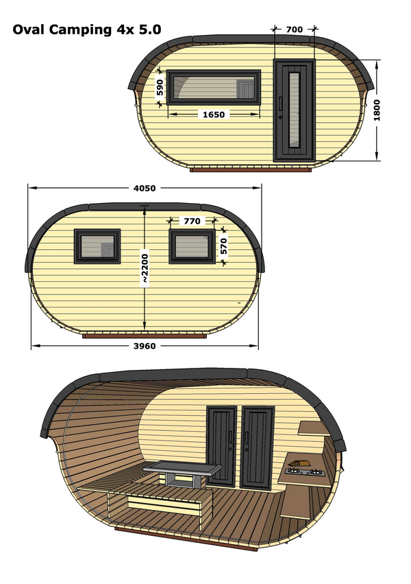 Camping Oval Grande | 4.0 x 5.0m