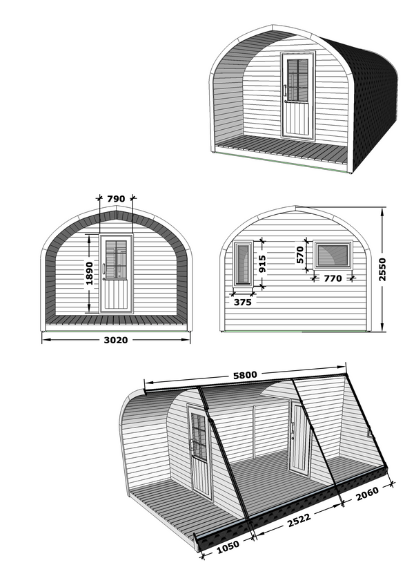 Camping Pod Suite | 5.8 x 2.4m