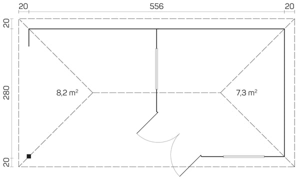 CATANIA 5.8x3.0m Log Cabin