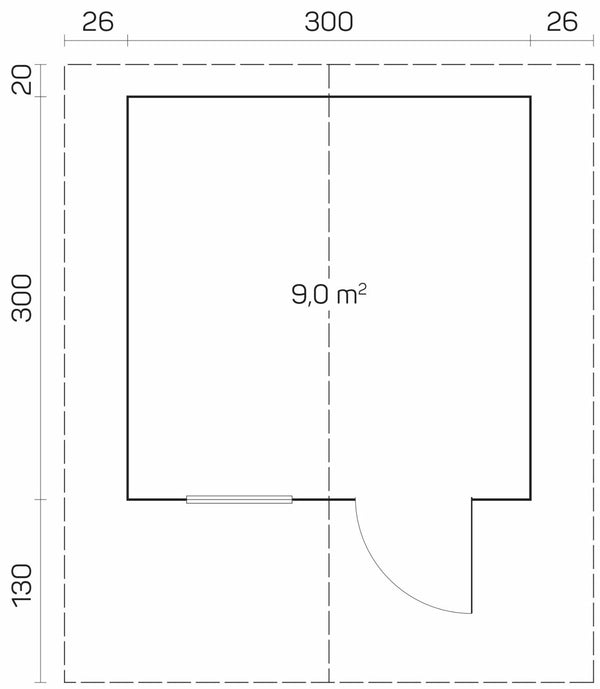 HUELVA 3.2x3.2m Log Cabin