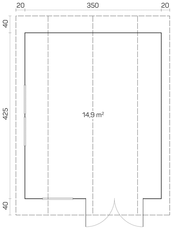 KANSAS 3.7x4.5m Log Cabin