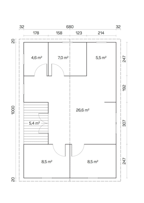 URSULA 10.2 x 7.0m Log Cabin